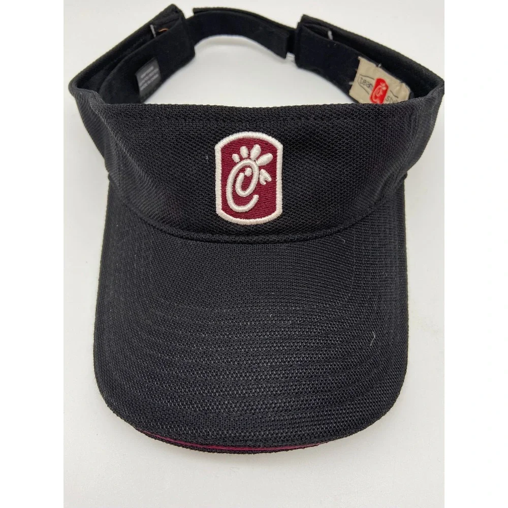 Chick Fil A Visor Hat Strap Back Adjustable‎ Black Work Team Crew Employee